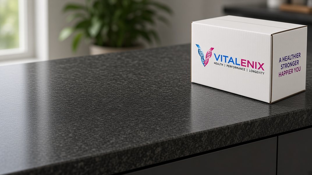 A Vitalenix package ready for discreet home delivery