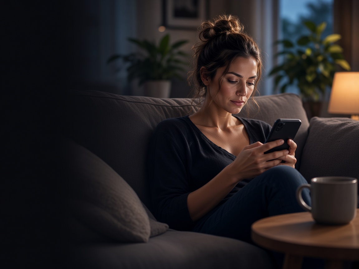 Someone completing a private online visit on their phone at home